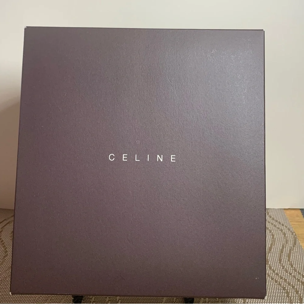 Authentic Celine Sky Blue Monogram face towel and pouch Set
